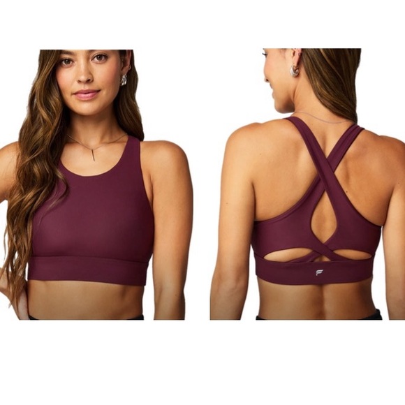 Fabletics Other - Fabletics No-Bounce Racerback Cutout Sports Bra High Impact - Merlot